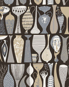 1758 Stig Lindberg Pottery Black and Multi Wallpaper by Boråstapeter