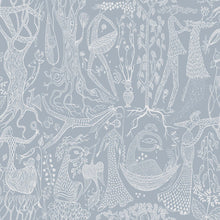 1765 Stig Lindberg Poème d´amour Blue Wallpaper by Boråstapeter