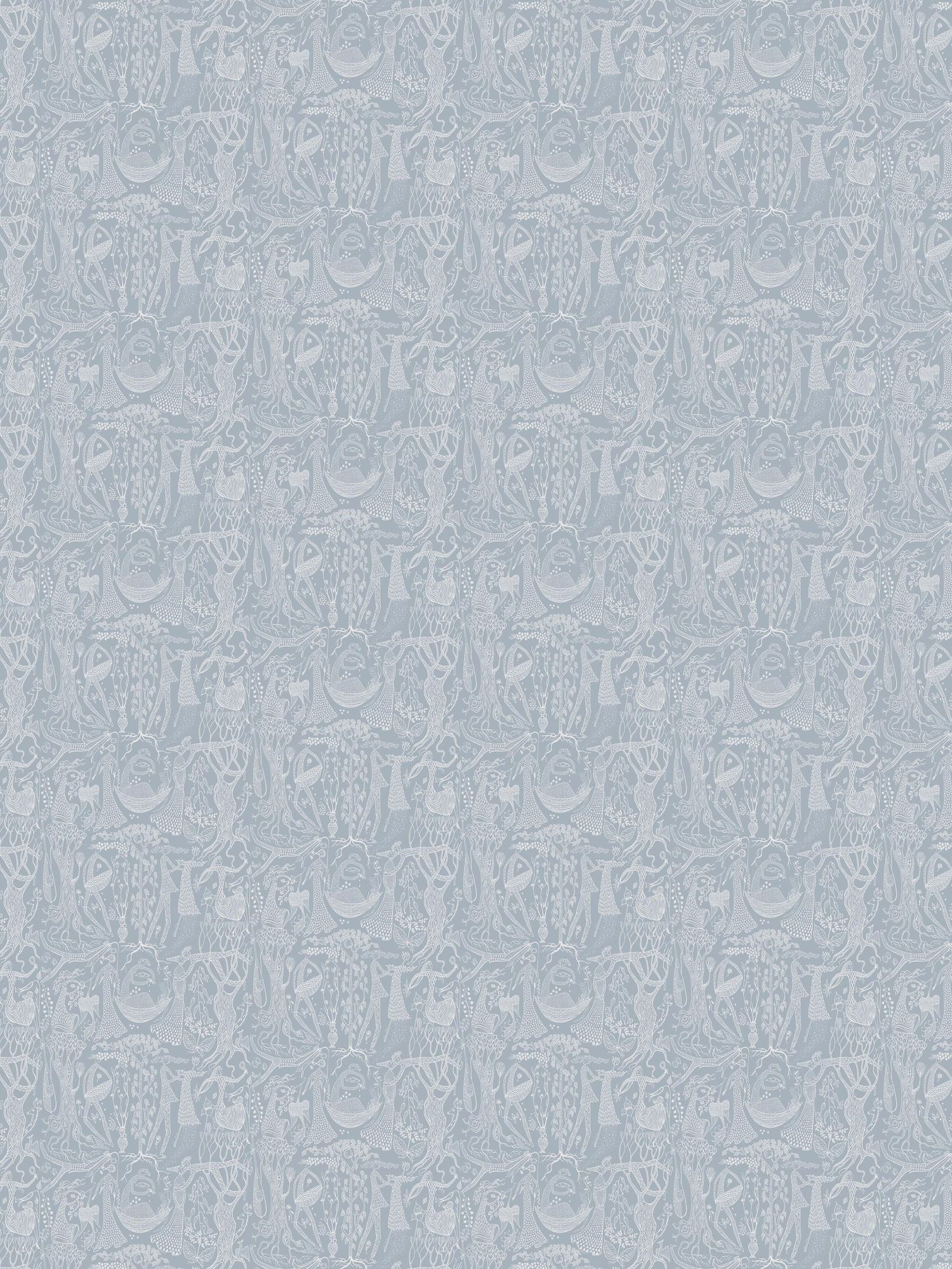 1765 Stig Lindberg Poème d´amour Blue Wallpaper by Boråstapeter