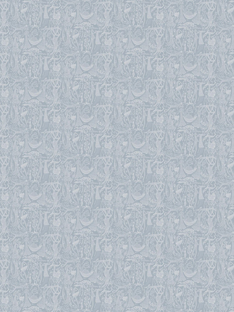 1765 Stig Lindberg Poème d´amour Blue Wallpaper by Boråstapeter