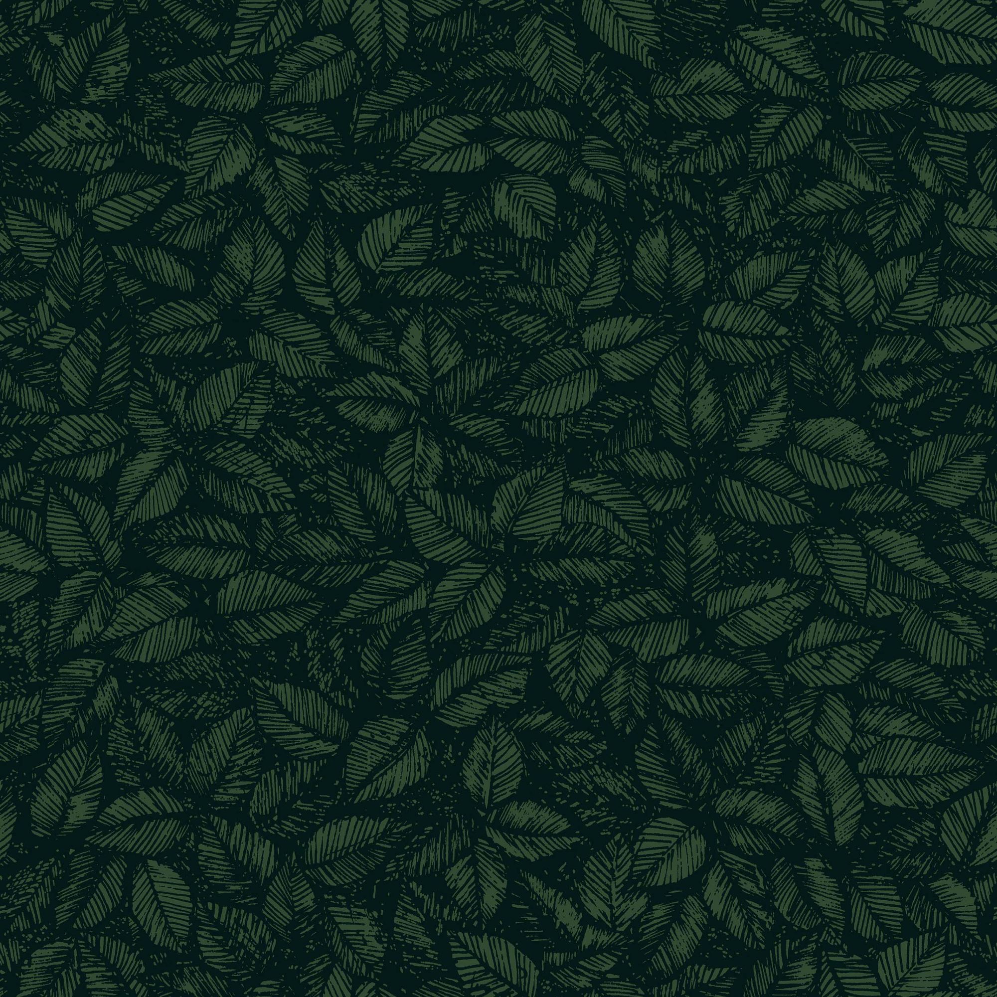 1771 Viola Gråsten Amorina Black and Green Wallpaper by Boråstapeter