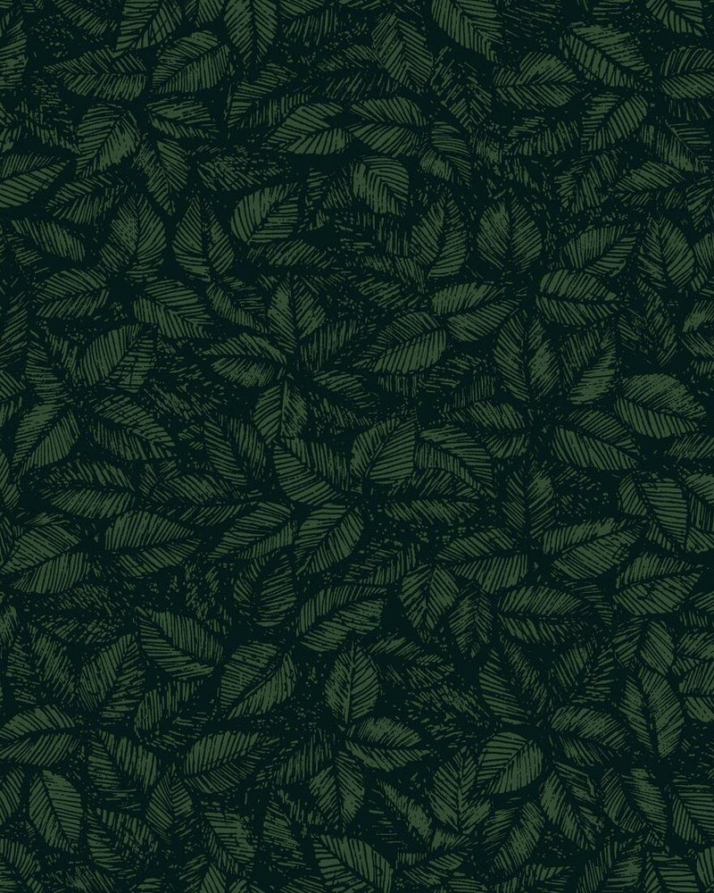 1771 Viola Gråsten Amorina Black and Green Wallpaper by Boråstapeter