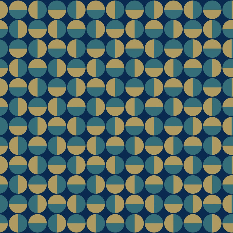 1774 Arne Jacobsen Vertigo Green and Blue Wallpaper by Boråstapeter