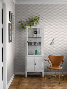 1780 Arne Jacobsen Trapez Pink and White Wallpaper by Boråstapeter
