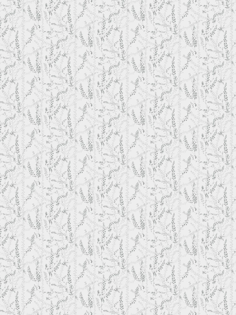 1786 Arne Jacobsen Bladranker Grey and White Wallpaper by Boråstapeter