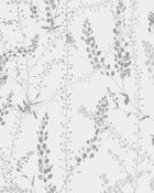 1786 Arne Jacobsen Bladranker Grey and White Wallpaper by Boråstapeter