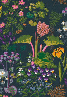 1791 Gocken Jobs Rabarber Multi and Black Wallpaper by Boråstapeter