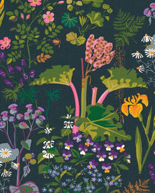 1791 Gocken Jobs Rabarber Multi and Black Wallpaper by Boråstapeter