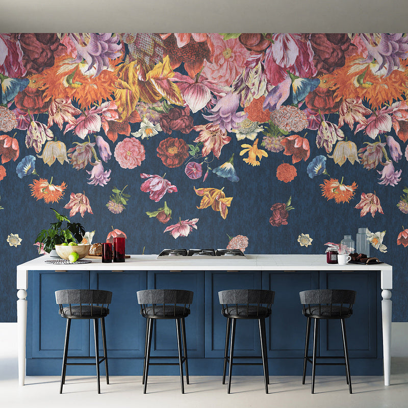 18005 Flower Rain Tropical Wall Mural Blueberry By Hohenberger