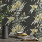 1804-116-01 Aurora Wallpaper by 1838 Wallcoverings - Jet Black
