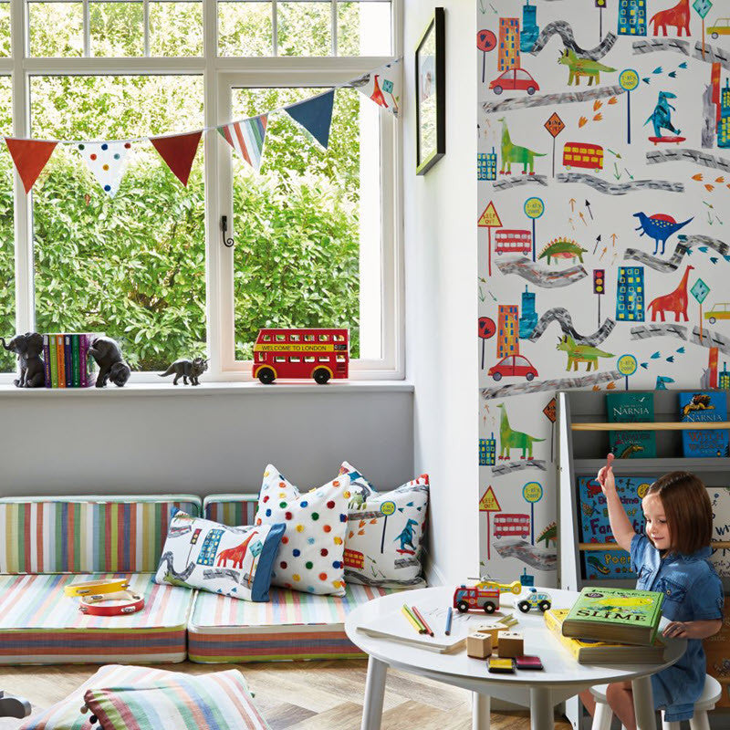 1826/683 T/Rex Town Big Adventure Wallpaper by Prestigious Textiles