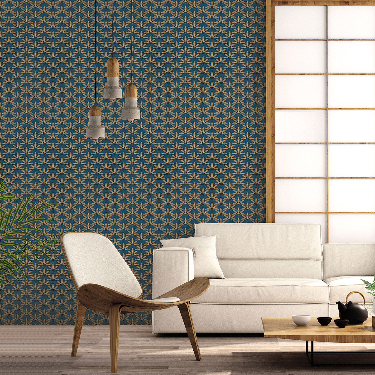 18513 Leaf Motif Into The Wild Wallpaper by Galerie
