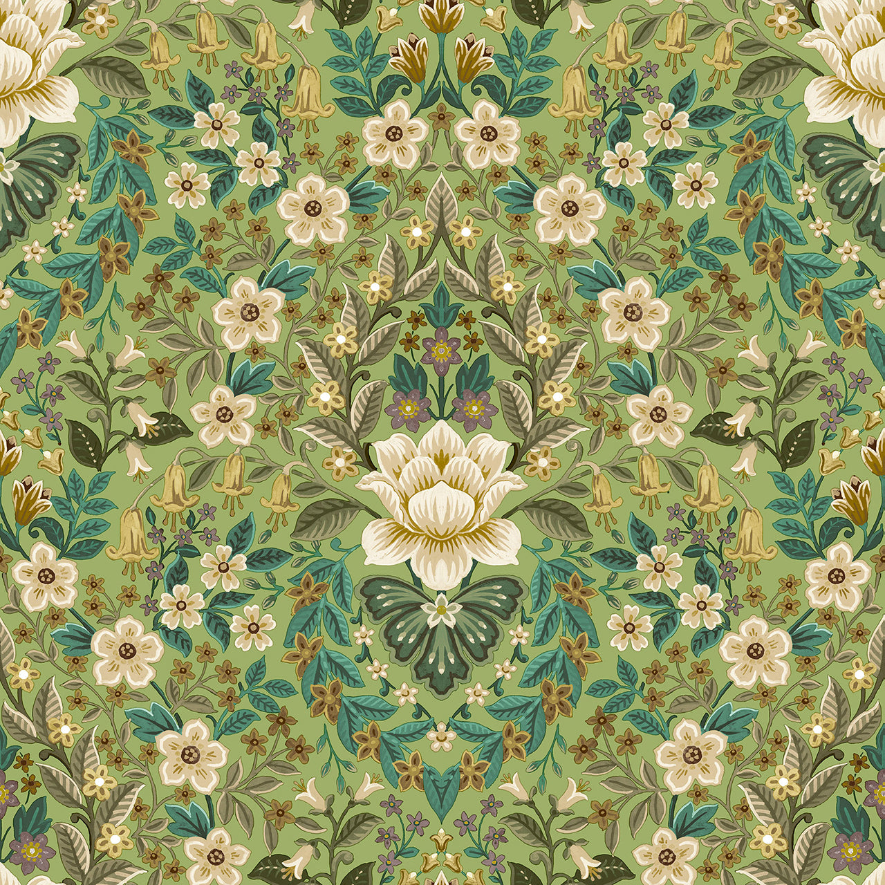 18517 Floral Damask Into The Wild Wallpaper by Galerie