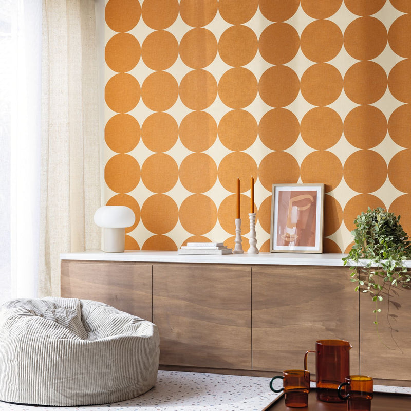 Billy Orange Twist Wallpaper by Caselio roomshot