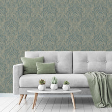 188401 Textured Damask Teal Wallpaper by Grandeco