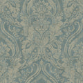 Textured Damask Teal Wallpaper by Grandeco
