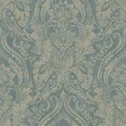 188401 Textured Damask Teal Wallpaper by Grandeco