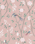 1901 Paradise Birds Light Pink and Green Icons Wallpaper by Boråstapeter