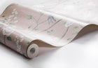 1901 Paradise Birds Light Pink and Green Icons Wallpaper by Boråstapeter