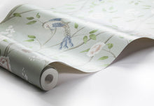 1903 Paradise Birds Dark Green and Pink Dreamy Escape Wallpaper by Boråstapeter