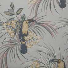 1907-135-06 Le Toucan Soft Grey Elodie Wallpaper by 1838 Wallcoverings