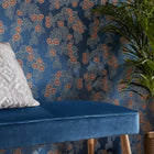 1907-136-01 Rosetta Midnight Elodie Wallpaper by 1838 Wallcoverings