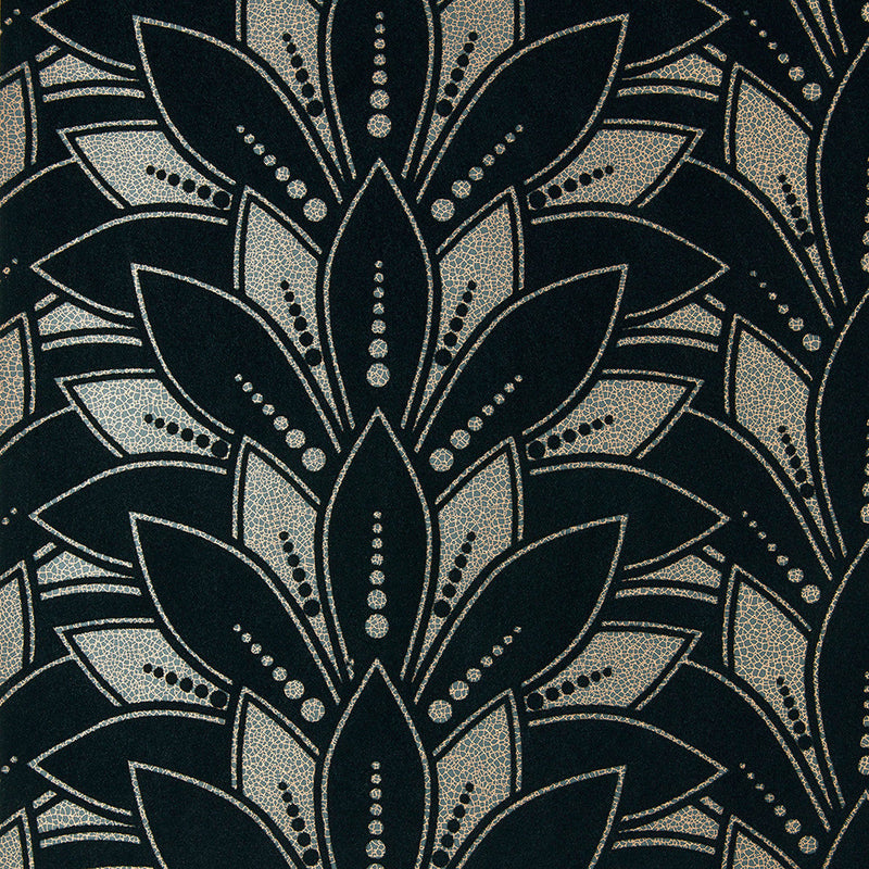 1907-139-03 Astoria Jet Elodie Wallpaper by 1838 Wallcoverings
