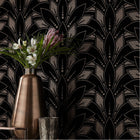 1907-139-03 Astoria Jet Elodie Wallpaper by 1838 Wallcoverings