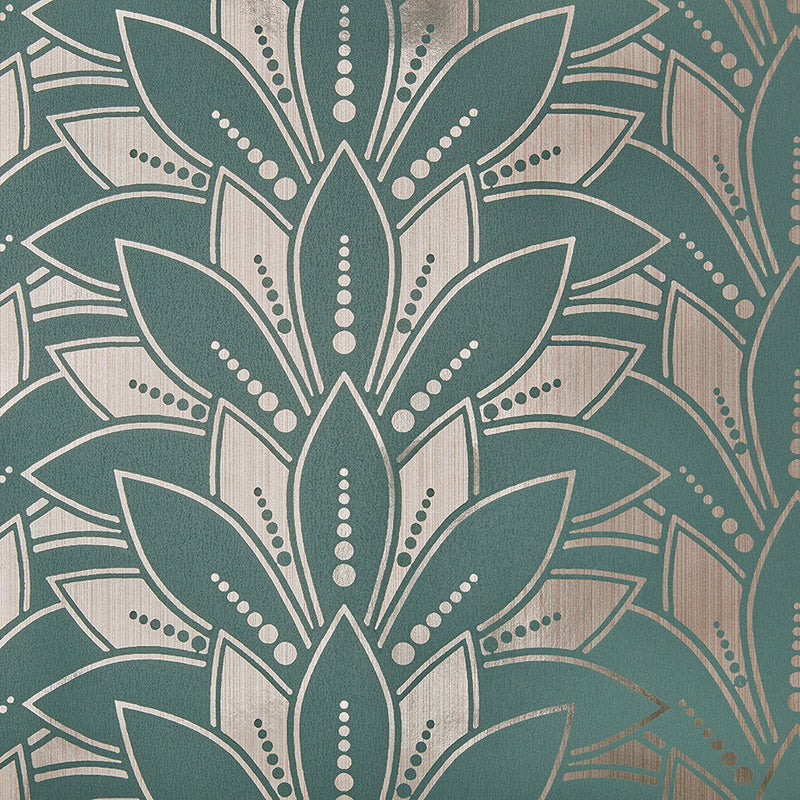 1907-139-05 Astoria Neo Mint Elodie Wallpaper by 1838 Wallcoverings