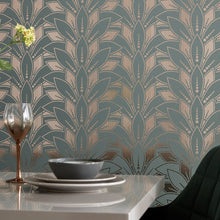 1907-139-05 Astoria Neo Mint Elodie Wallpaper by 1838 Wallcoverings