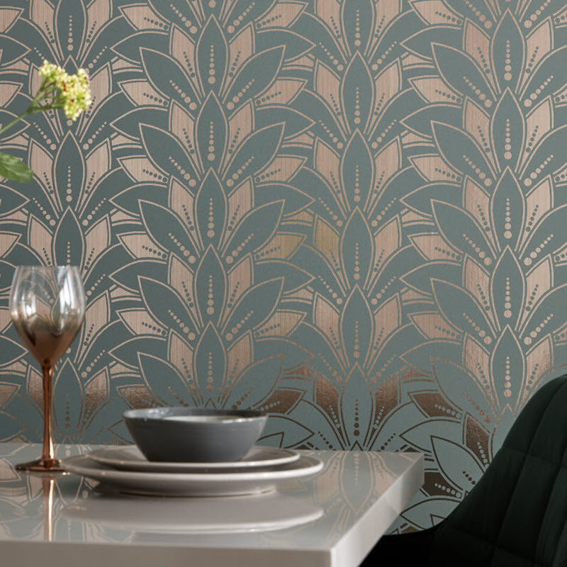 1907-139-05 Astoria Neo Mint Elodie Wallpaper by 1838 Wallcoverings