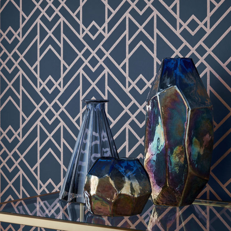 1907-140-01 Metro Midnight Elodie Wallpaper by 1838 Wallcoverings