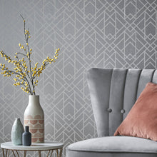 1907-140-05 Metro Soft Grey Elodie Wallpaper by 1838 Wallcoverings
