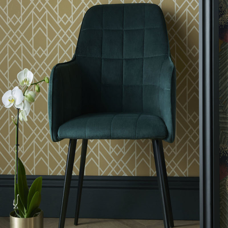 1907-140-07 Metro Mustard Elodie Wallpaper by 1838 Wallcoverings