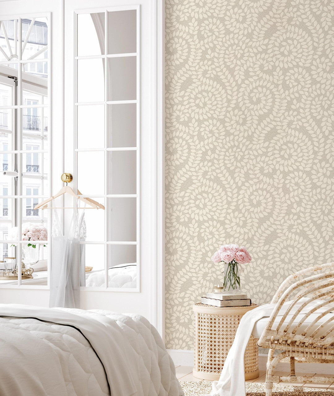 1926 Valentino Beige Leaf Wallpaper by Belgravia Zambaiti Parati