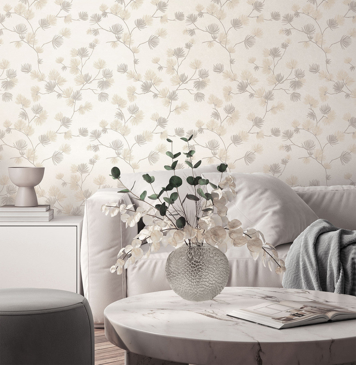 GB 1935 Valentino Pine Trail Cream Wallpaper by Belgravia