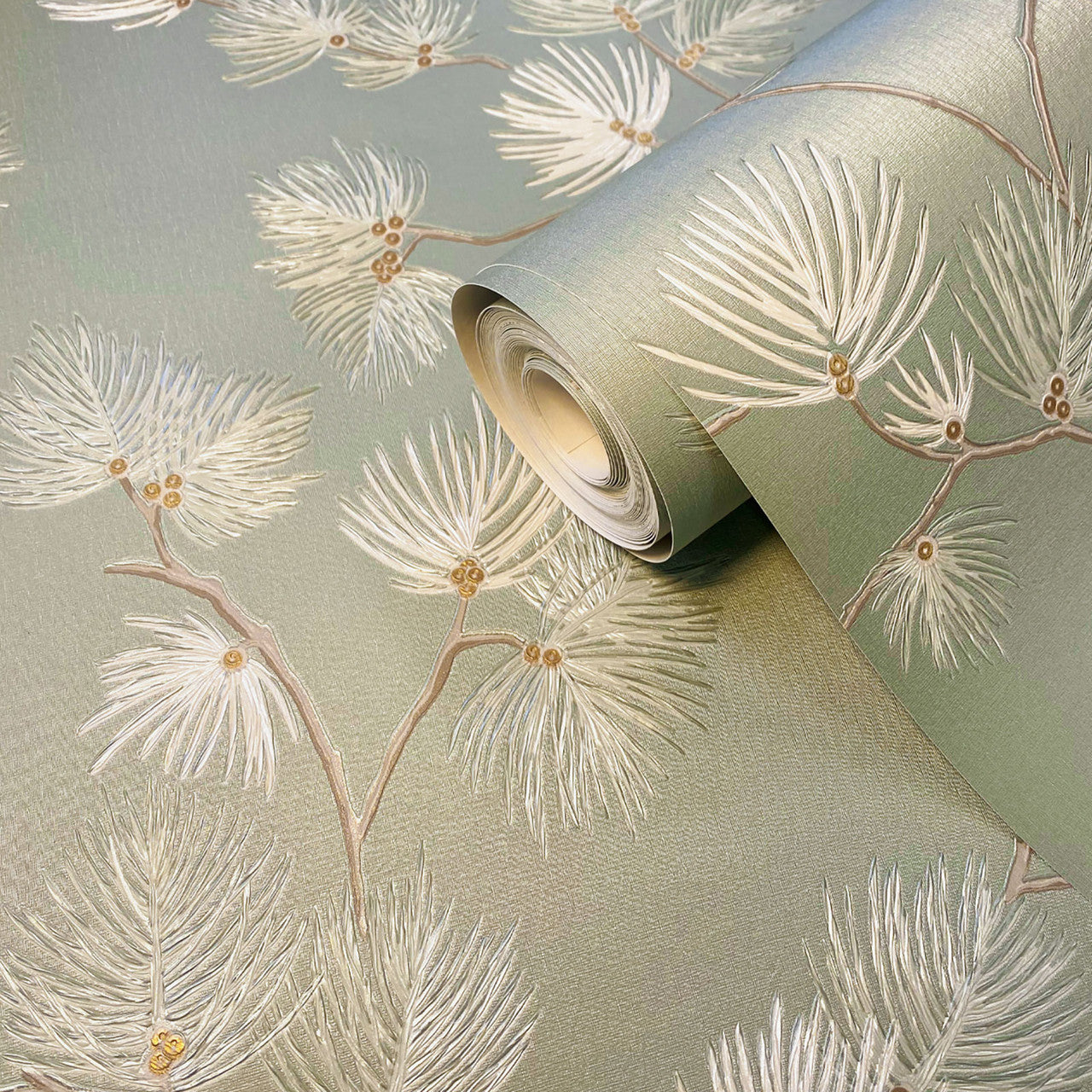 GB 1936 Valentino Pine Trail Green Wallpaper by Belgravia