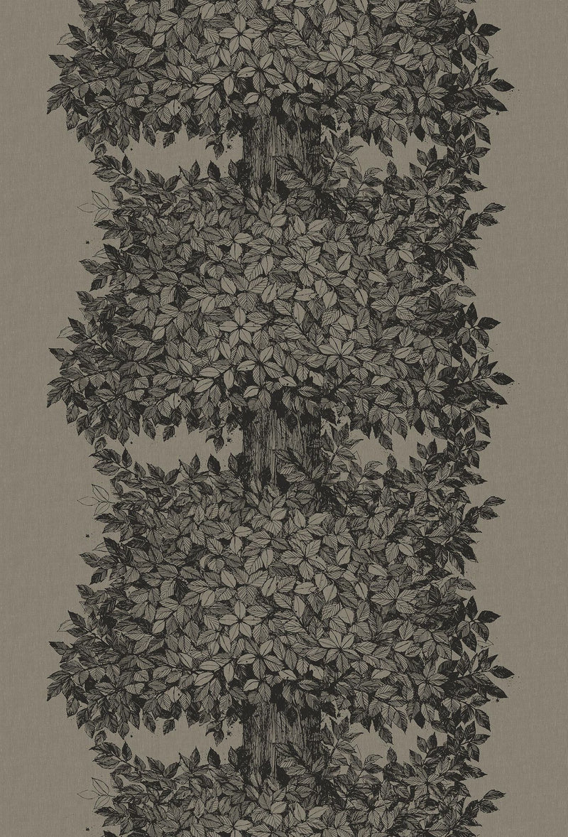 1951 Viola Gråsten Hassel Brown and Black Mural by Boråstapeter