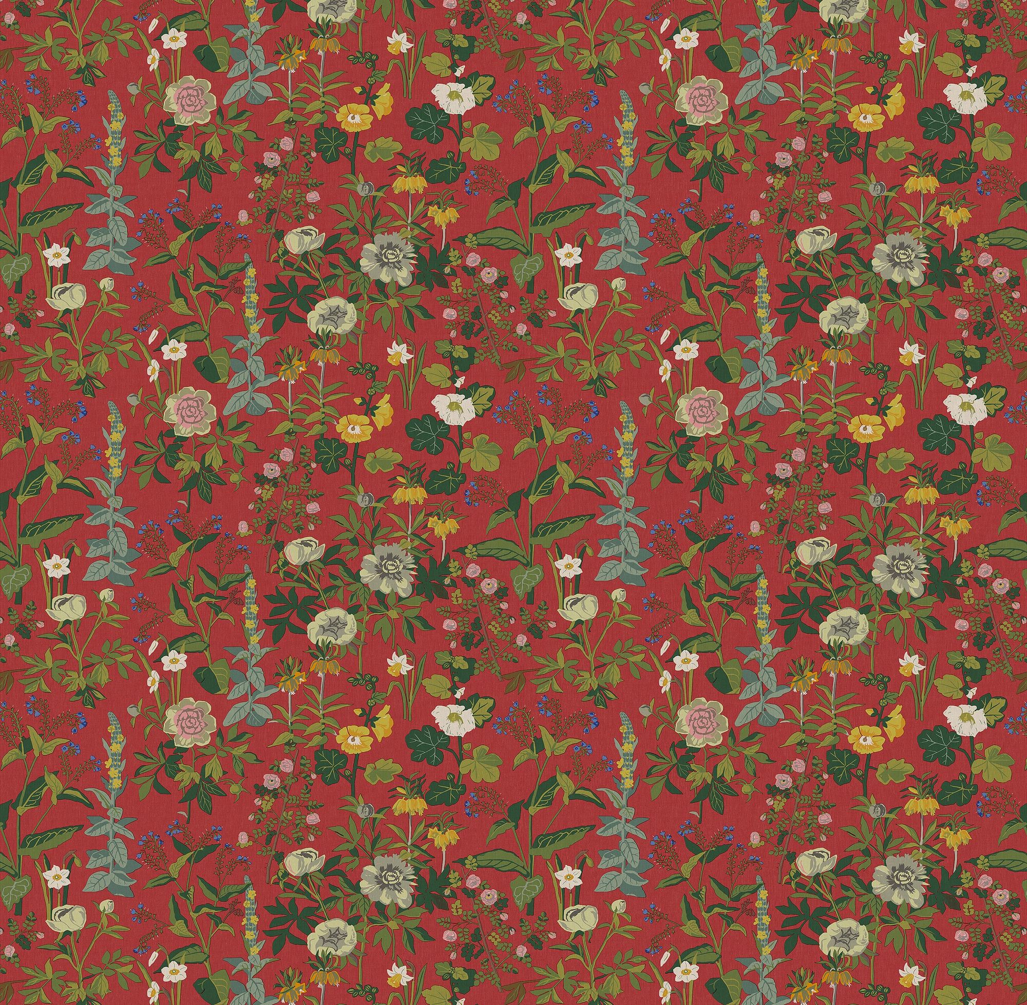 1955 Gocken Jobs Sommar Multi and Red Mural by Boråstapeter