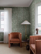 1956 Viola Gråsten Korgpil Green Mural by Boråstapeter