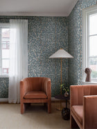 1957 Viola Gråsten Korgpil Blue Mural by Boråstapeter