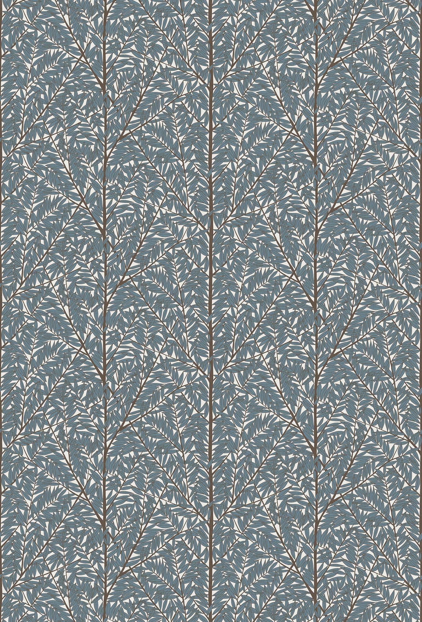 1957 Viola Gråsten Korgpil Blue Mural by Boråstapeter