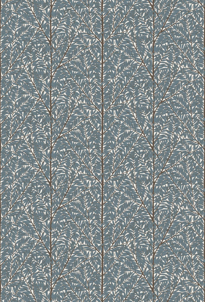 1957 Viola Gråsten Korgpil Blue Mural by Boråstapeter