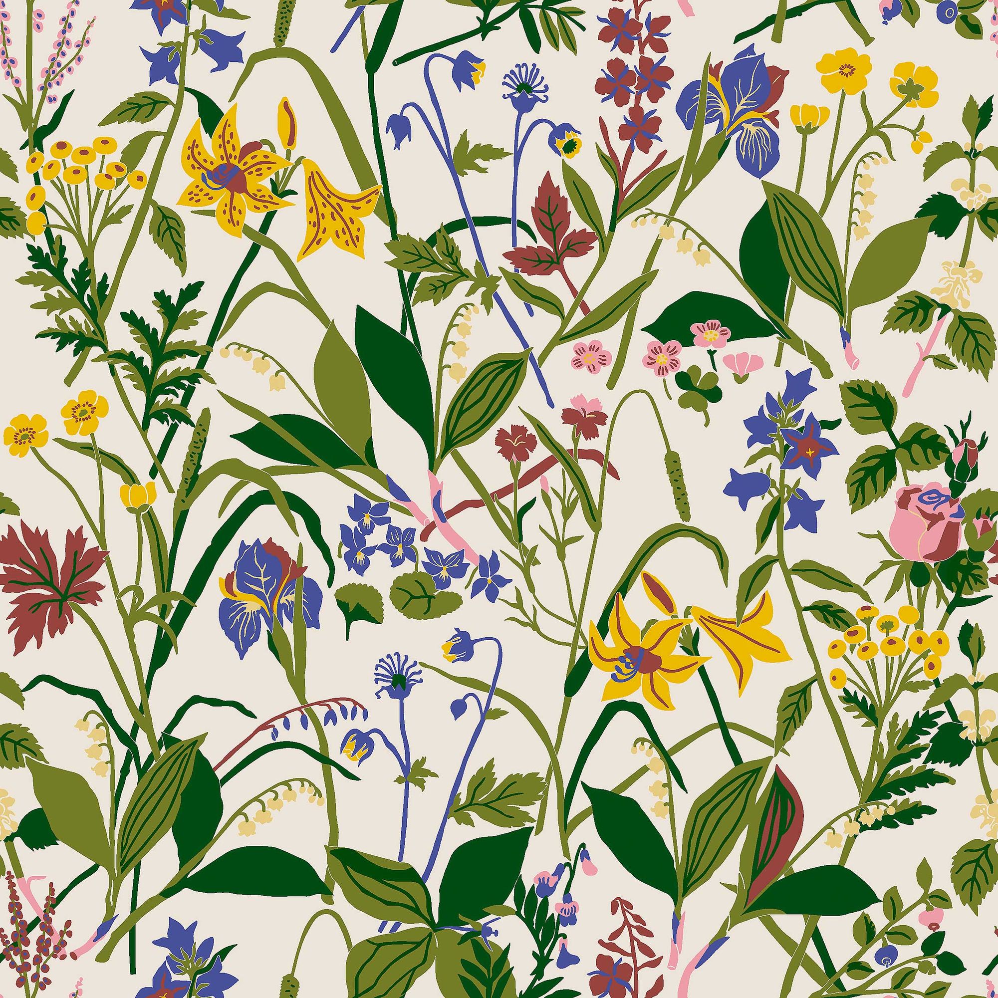 1962 Gocken Jobs Ros och Lilja Multi Wallpaper by Boråstapeter