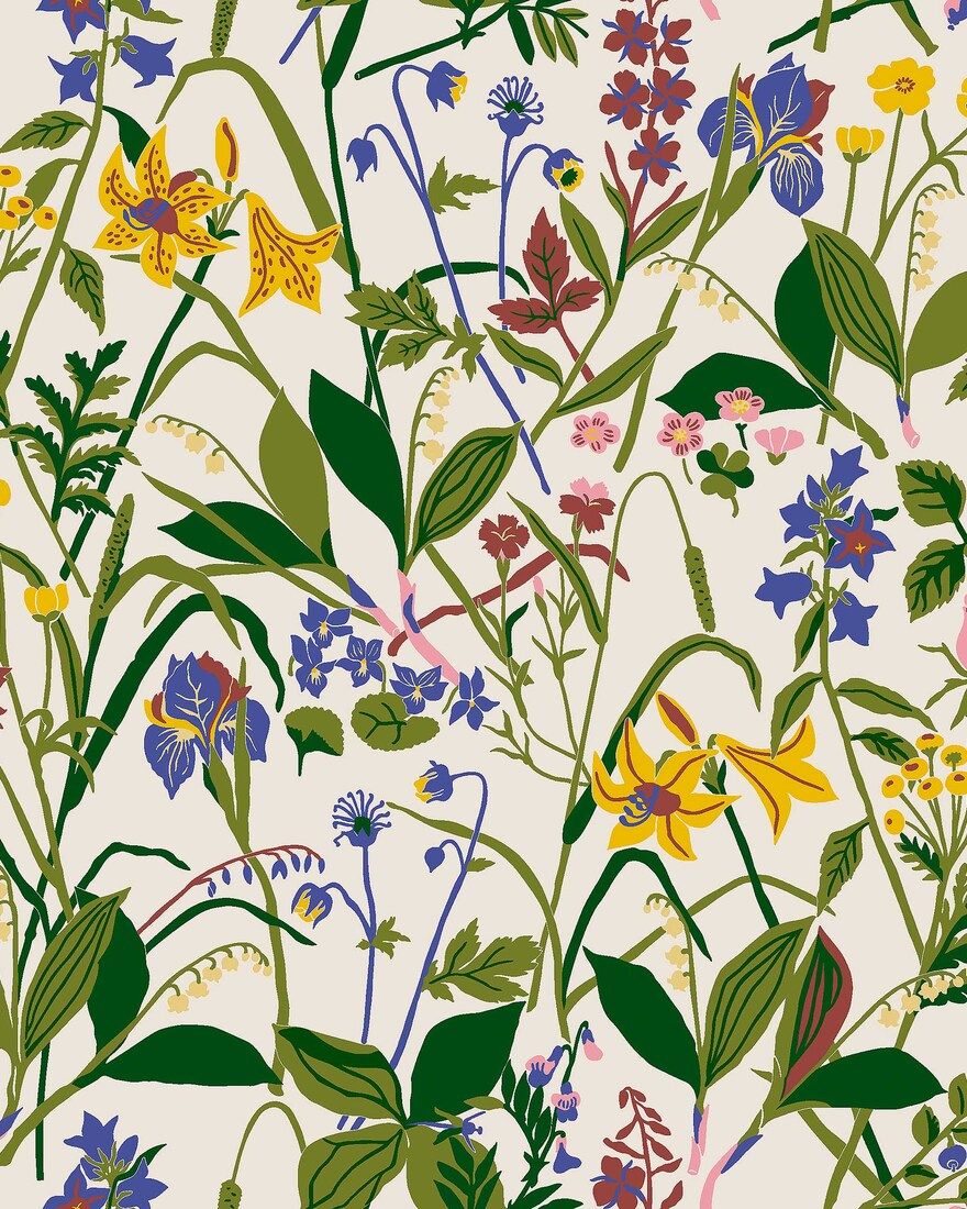 1962 Gocken Jobs Ros och Lilja Multicoloured Icons Wallpaper by Boråstapeter