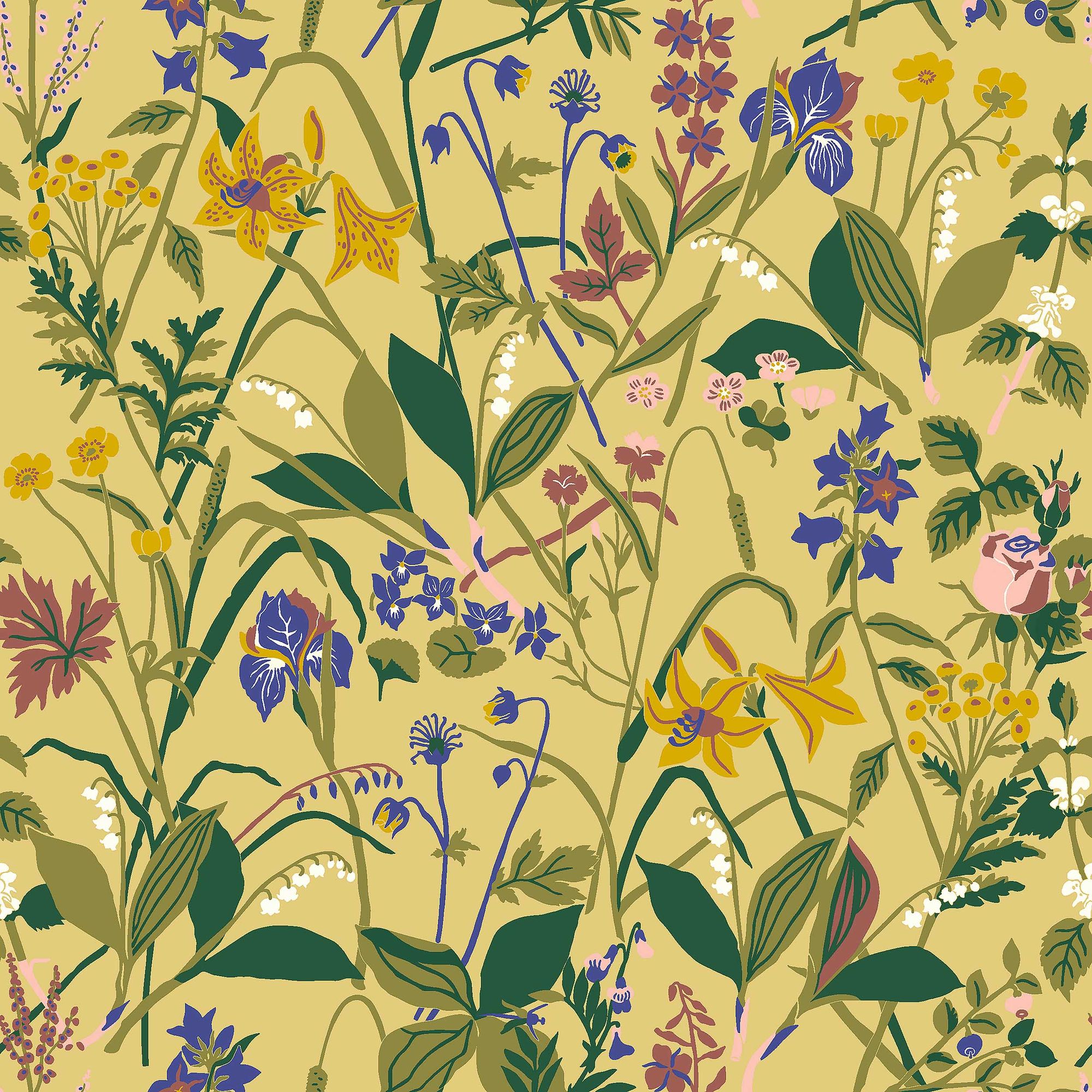 1963 Gocken Jobs Ros och Lilja Multicoloured Icons Wallpaper by Boråstapeter