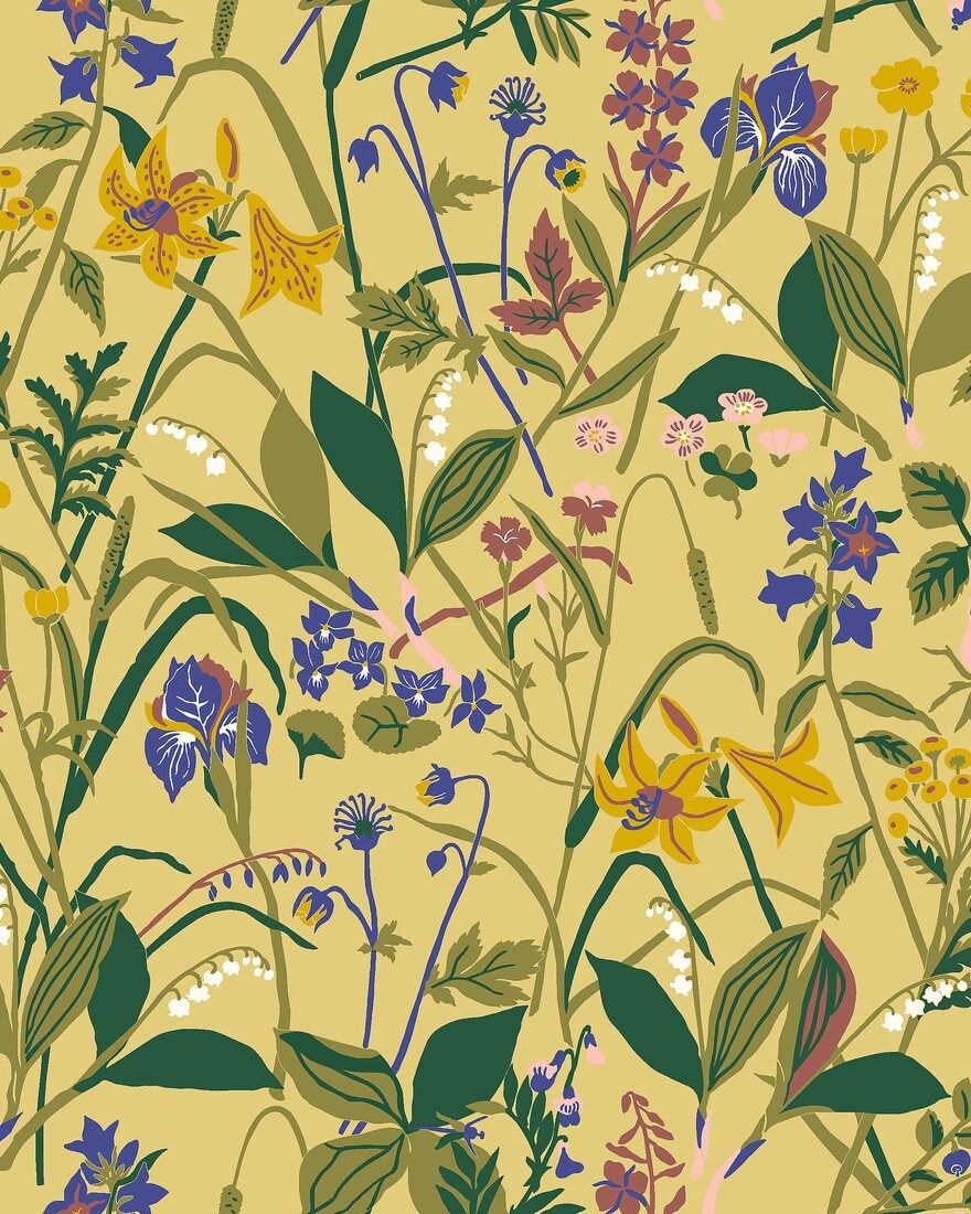 1963 Gocken Jobs Ros och Lilja Multicoloured Icons Wallpaper by Boråstapeter