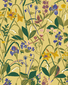 1963 Gocken Jobs Ros och Lilja Multi and Yellow Wallpaper by Boråstape