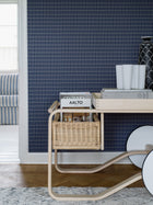 1965 Alvar Aalto M.I.T Blue and Grey Wallpaper by Boråstapeter