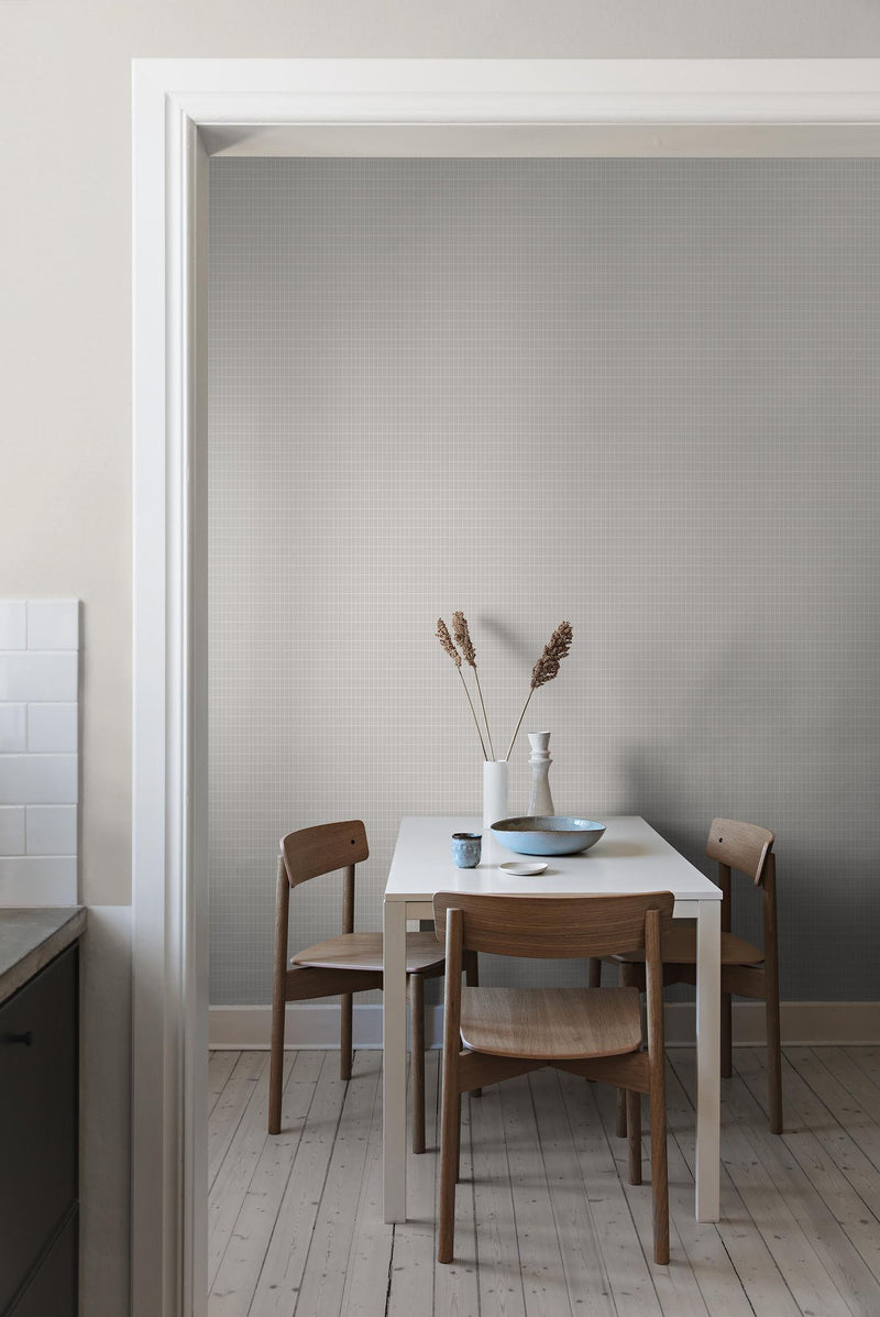 1966 Alvar Aalto M.I.T Light Grey Graphics Wallpaper by Boråstapeter